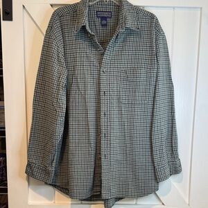 Newton Green and White Plaid Casual Button-Down Shirt